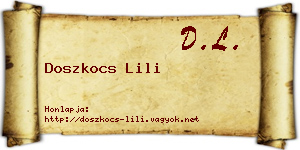Doszkocs Lili névjegykártya