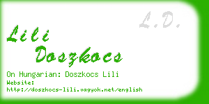 lili doszkocs business card
